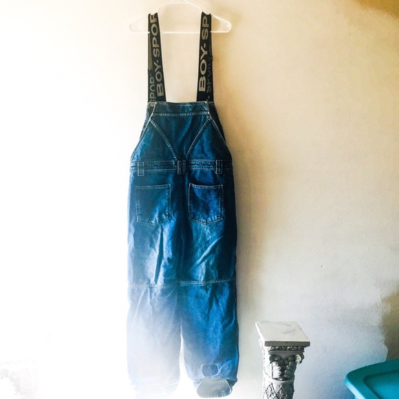 C. Boy overalls bib large medium dark EuC L - Picture 2 of 8